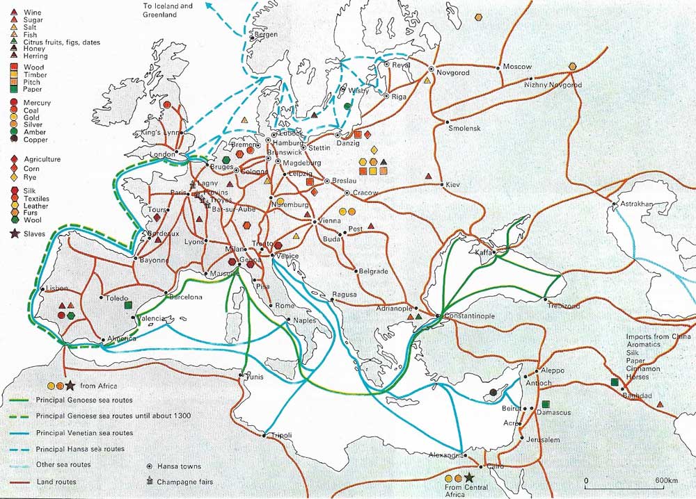 European trade routes map