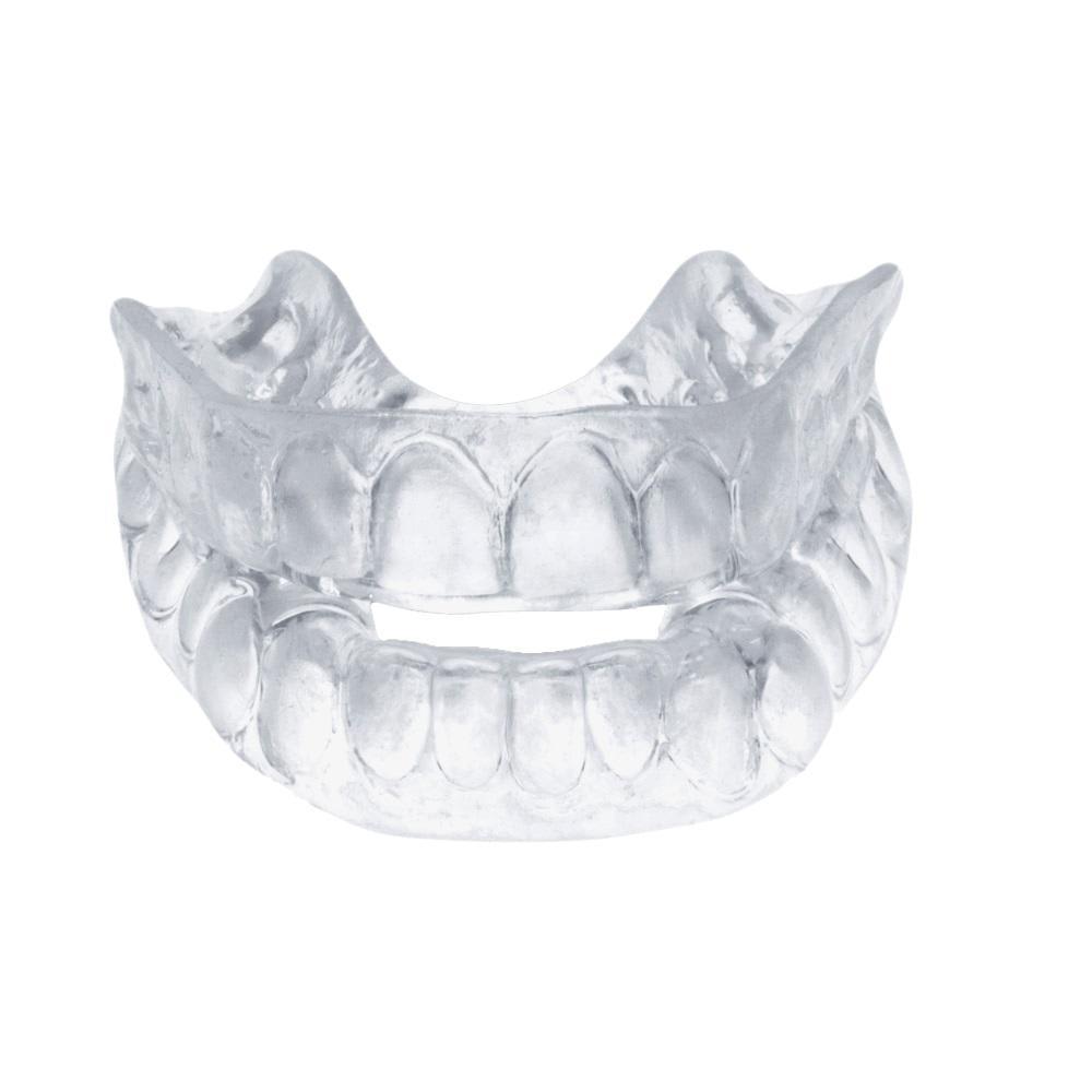 Custom-fitted anti-snoring mouthpiece mandibular advancement device clear transparent