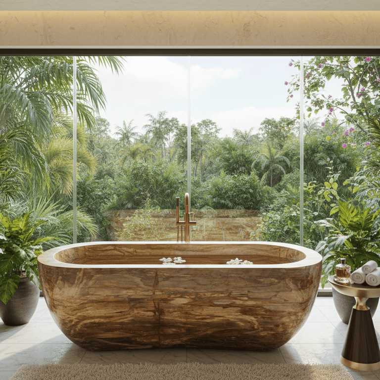 Tropical Petrified Wood Bathtub