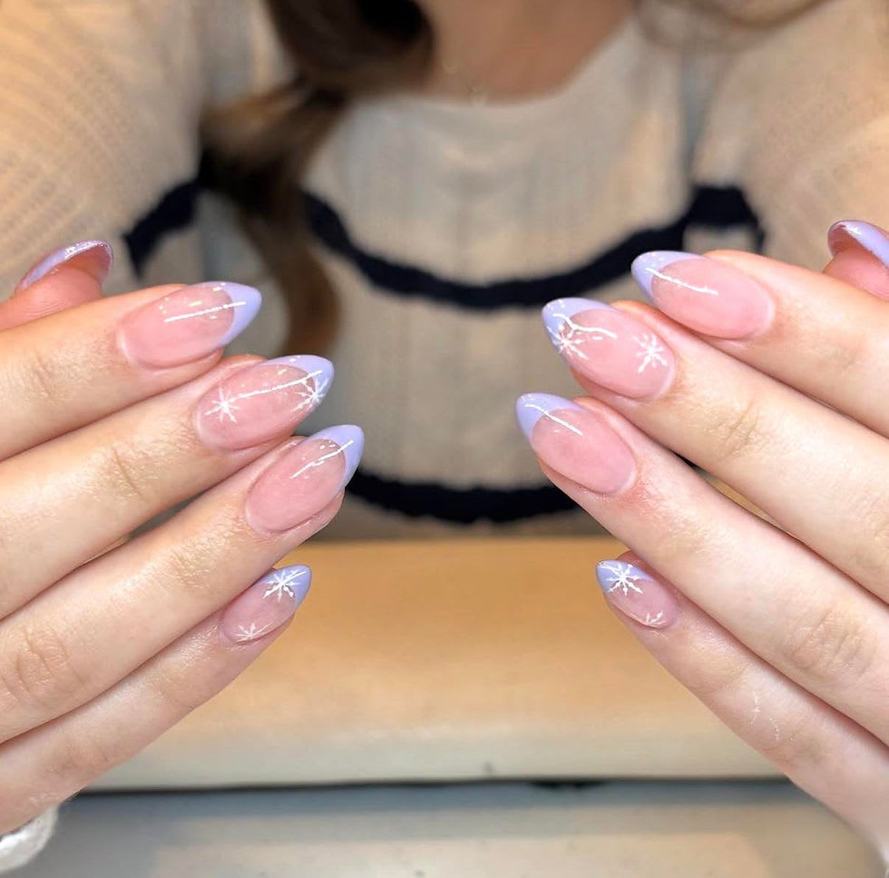 Perfect Russian manicure blue French tips