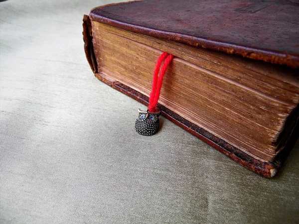 Leather-bound book with gilded page edges