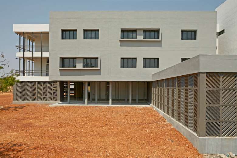 Modern student hostel building exterior