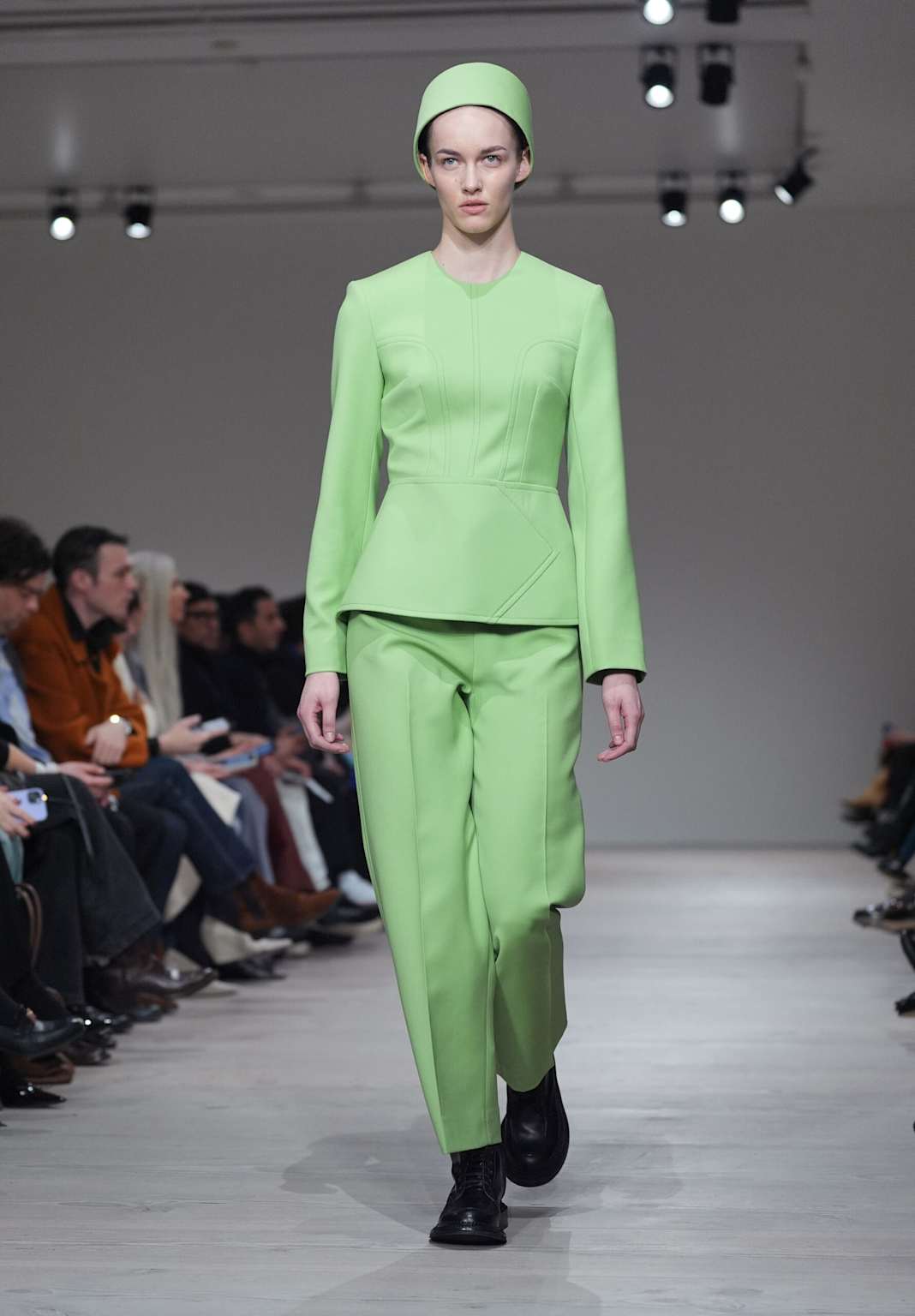 Pillbox hat runway styling