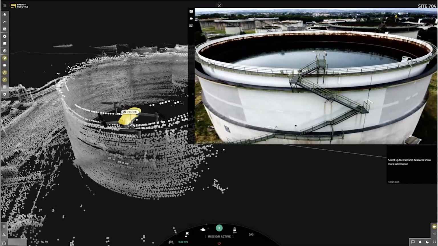 Drone inspectie bij industriële installatie