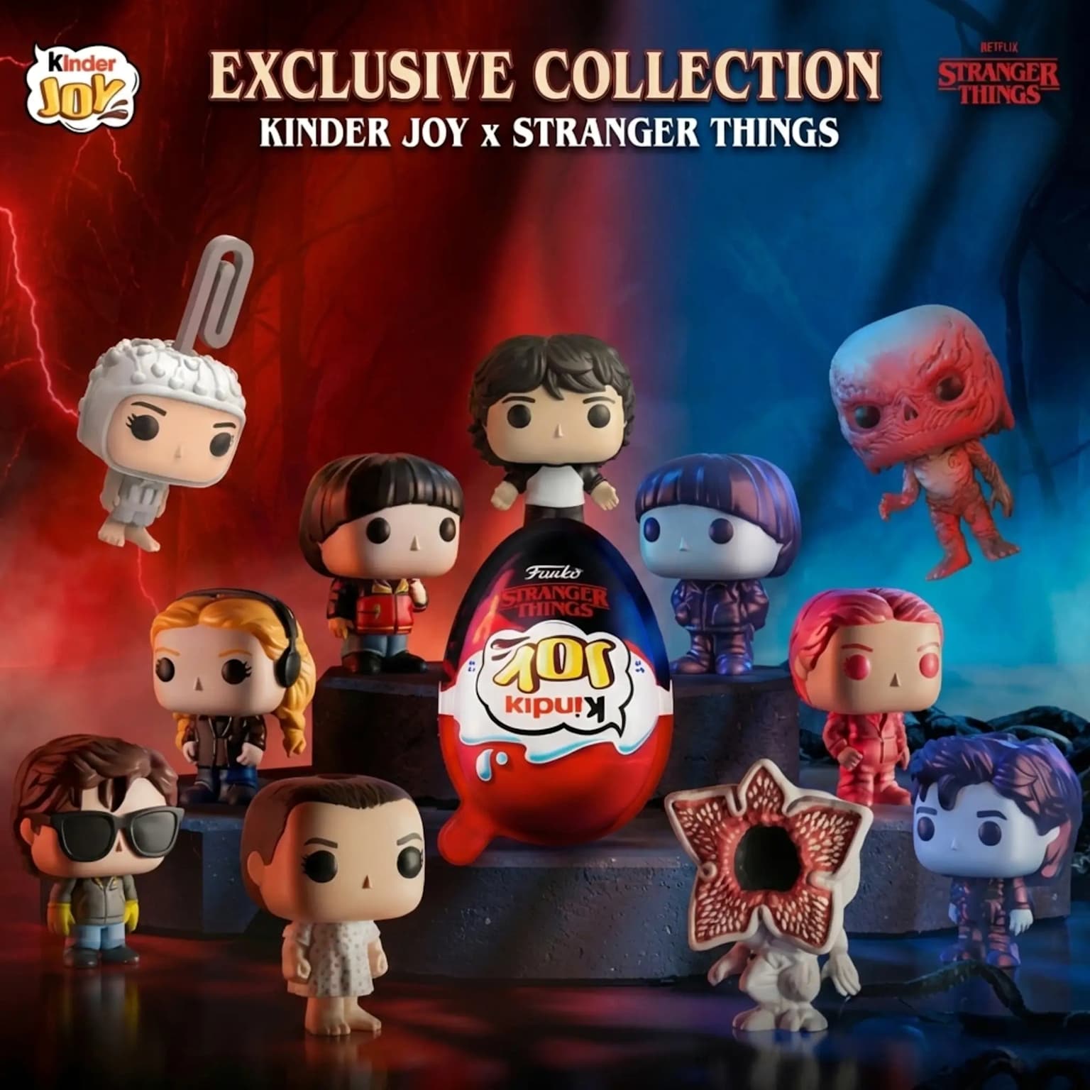 Kinder Joy edição especial Stranger Things com embalagem laranja temática