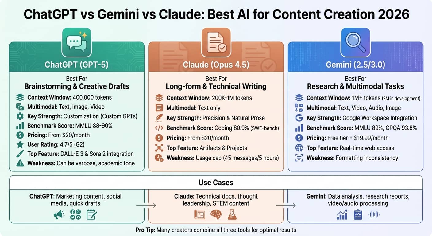 GPT-5.5 vs Claude Sonnet 4.6 vs Gemini 3.1 Pro Content Creation Comparison