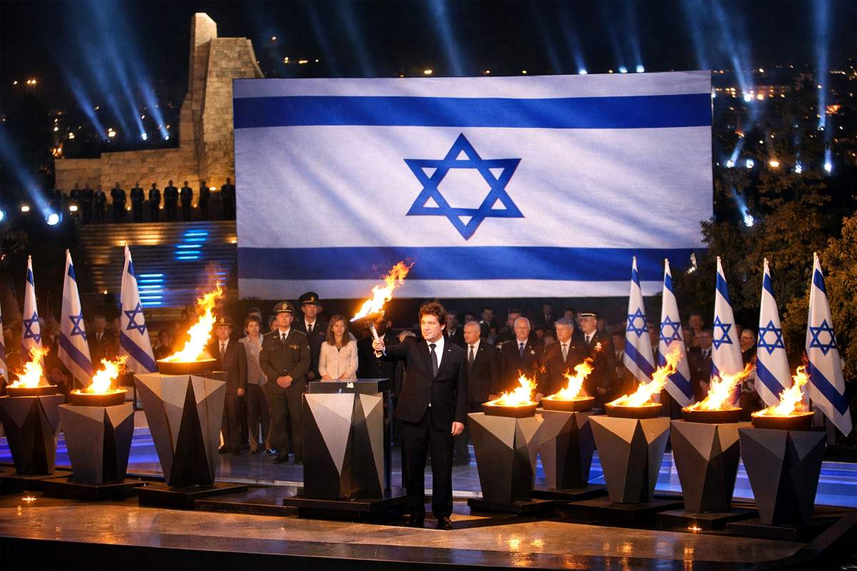 Milei enciende antorcha en el Día de la Independencia de Israel