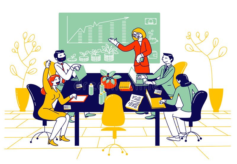 School board meeting illustration