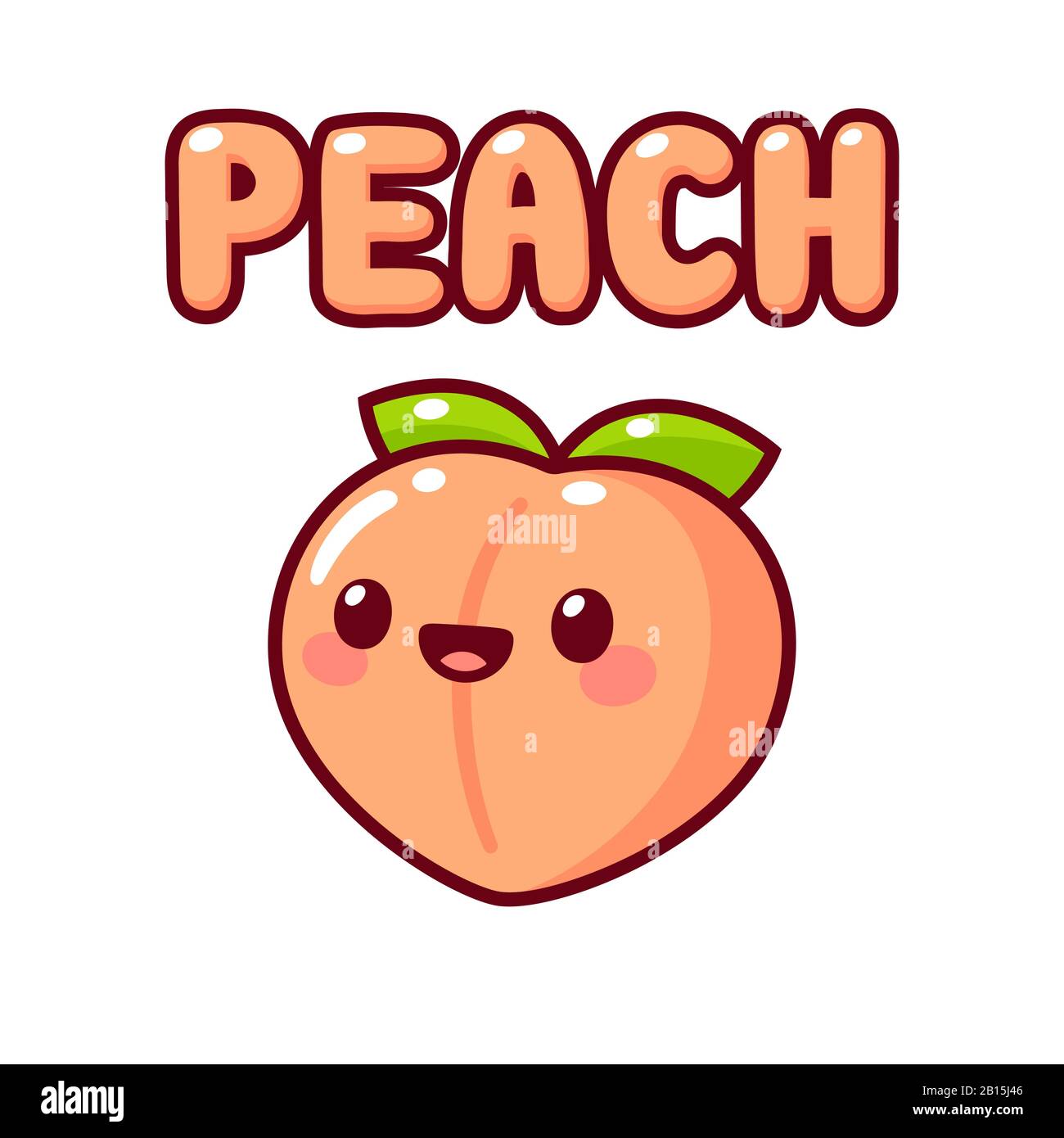 Kawaii peach illustration used as a cheeky decorative visual
