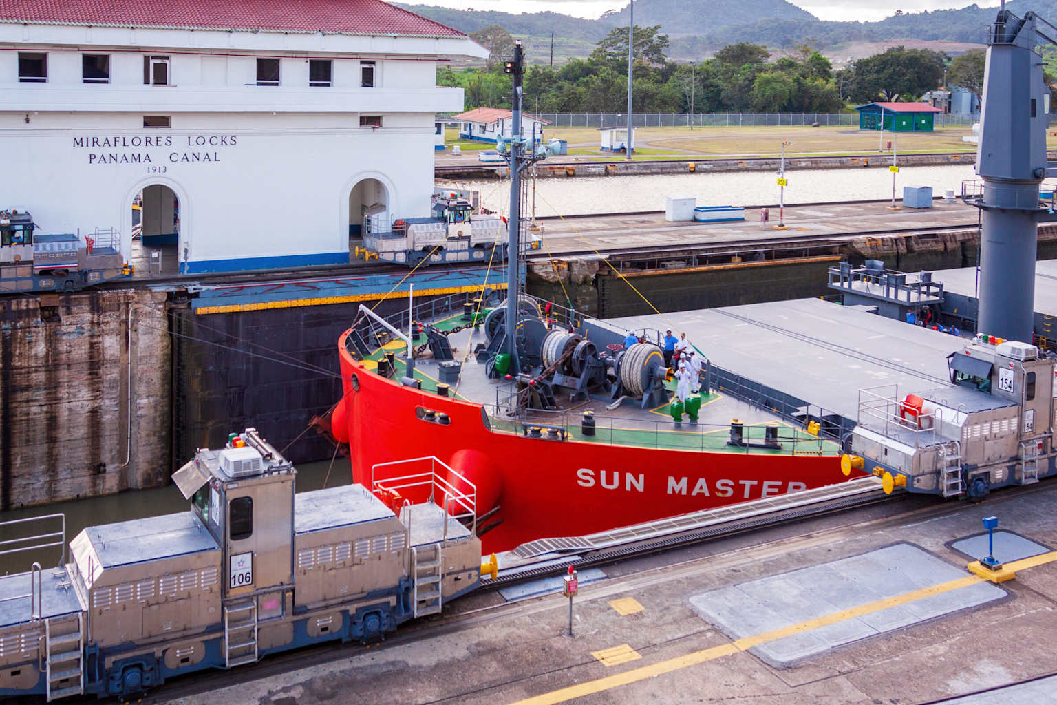 Panama Canal Miraflores Locks ship transit