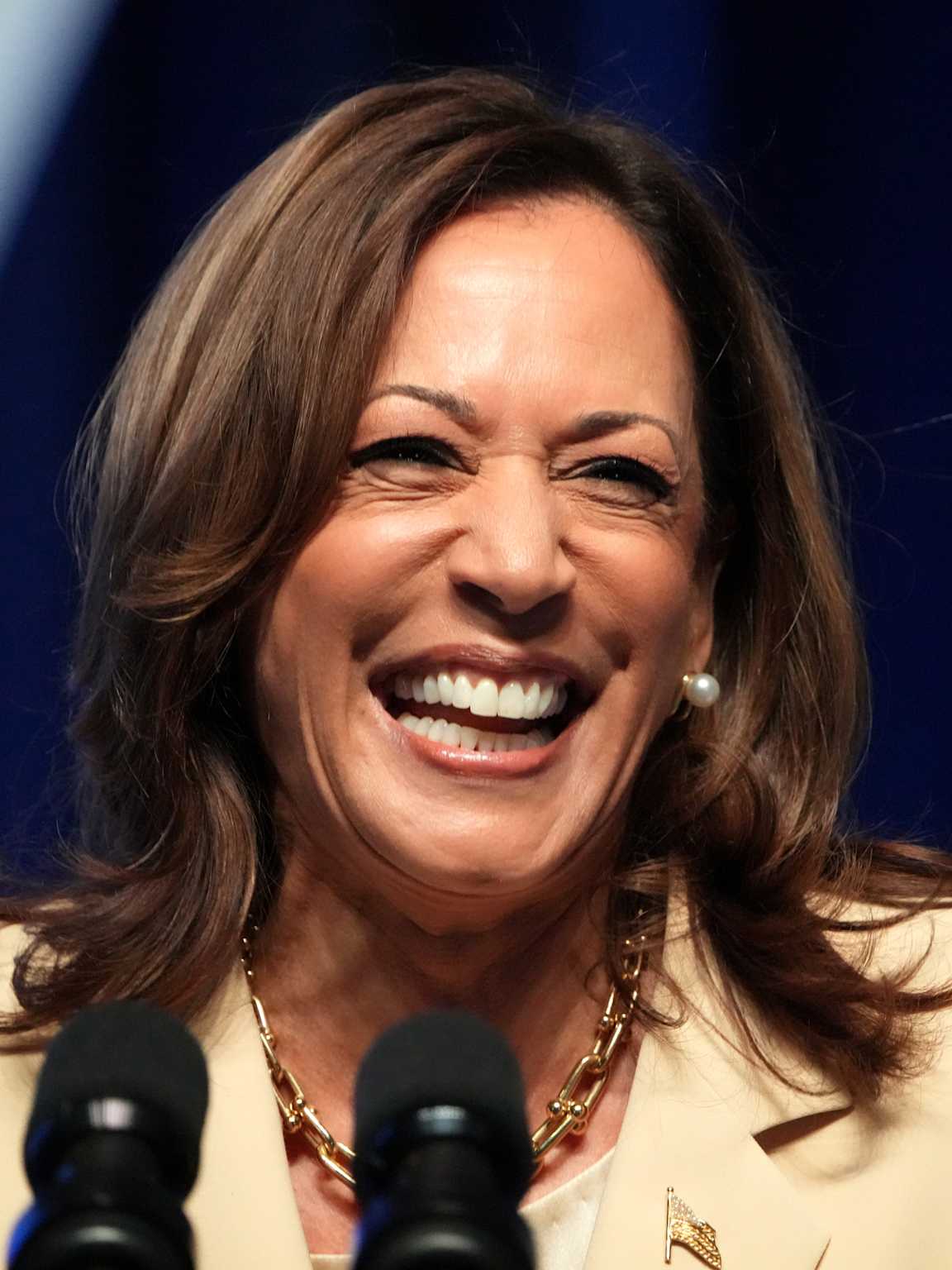 Vice President Kamala Harris with silk press hairstyle