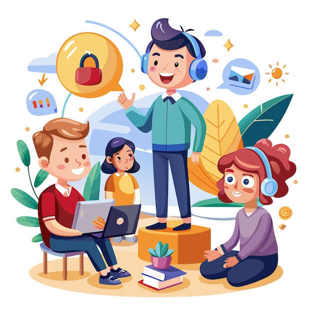 Children learning with technology safely