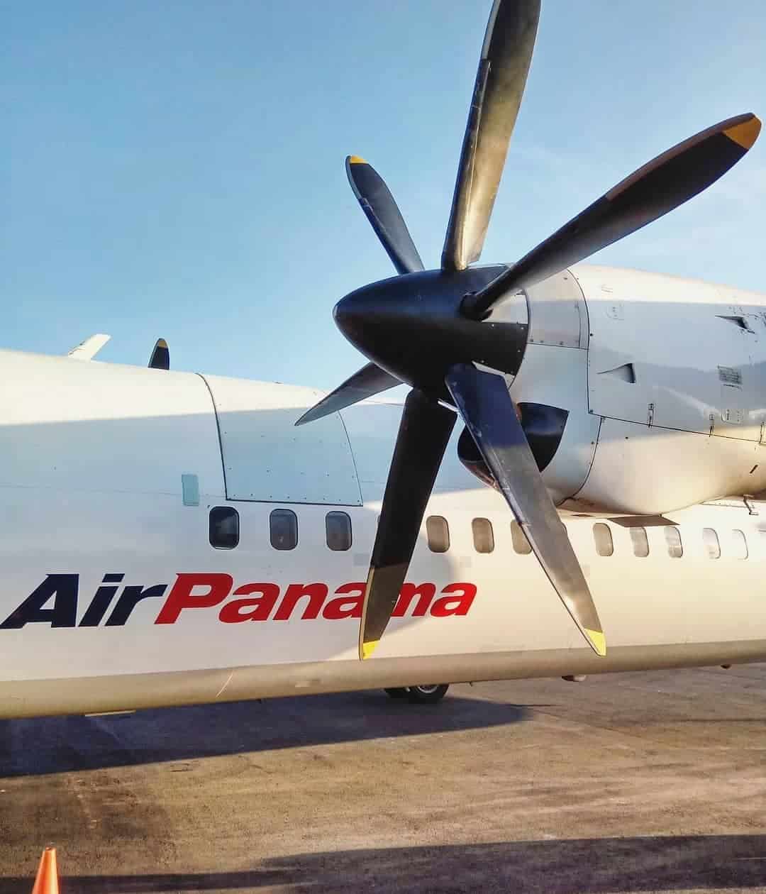 Air Panama airplane close up propeller