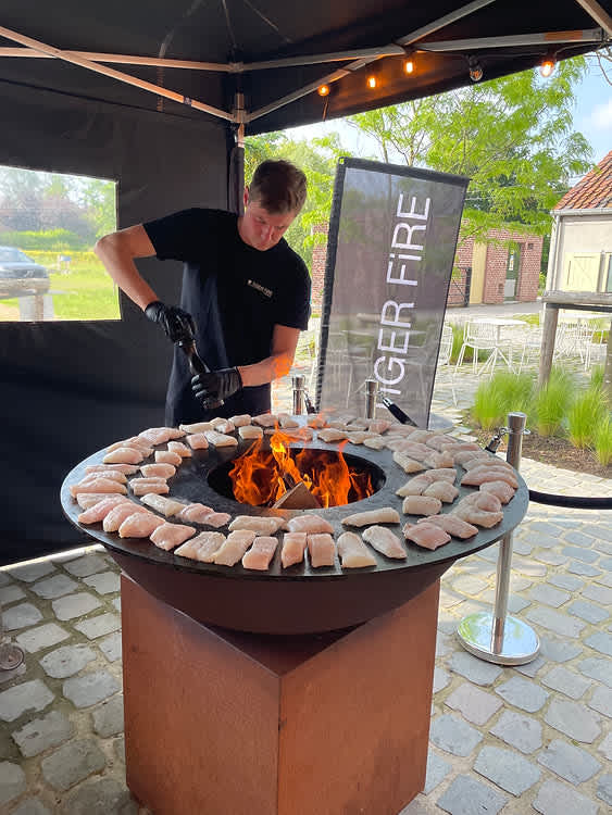Viskebabs op Tiger Fire plancha