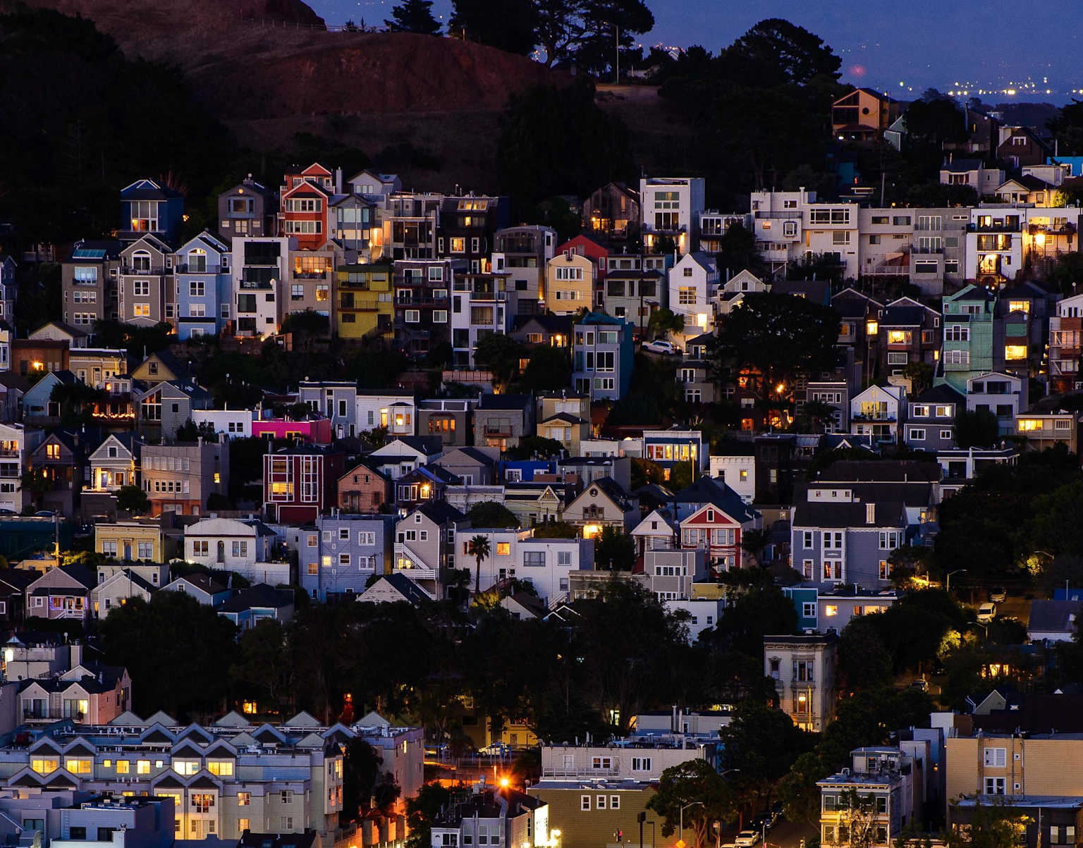 Colorful Victorian Painted Ladies homes in San Francisco