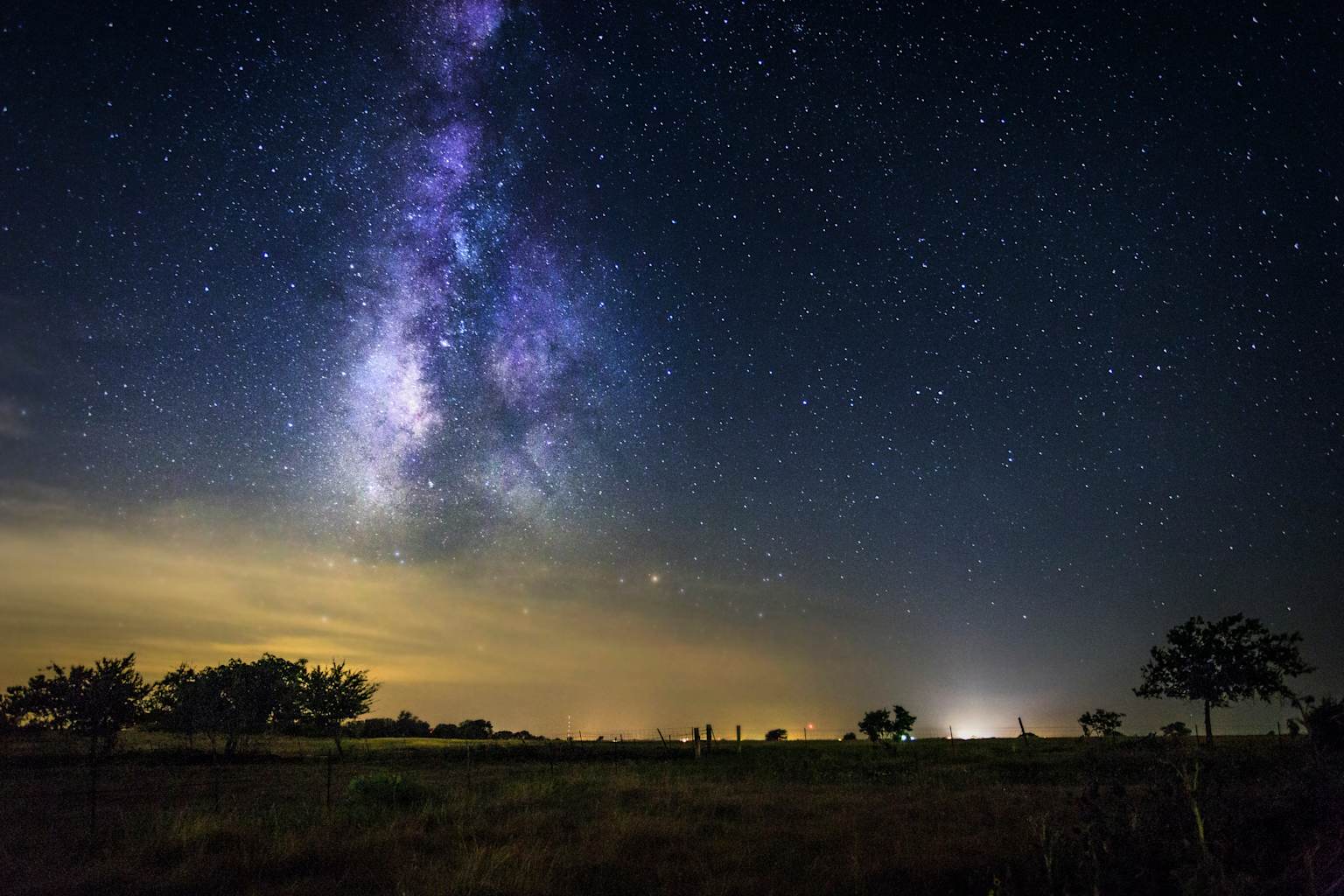 Milky Way over field