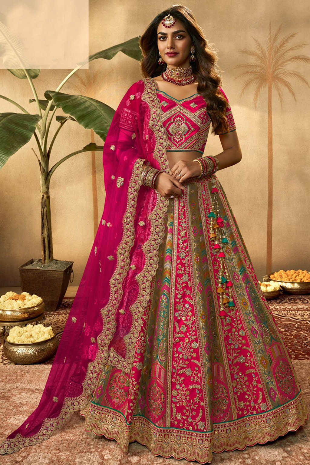 Multi-Colour Floral Lehenga