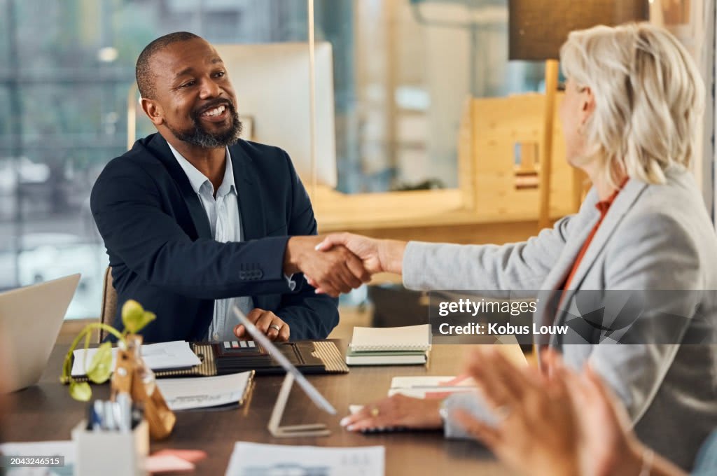 Business consultation handshake