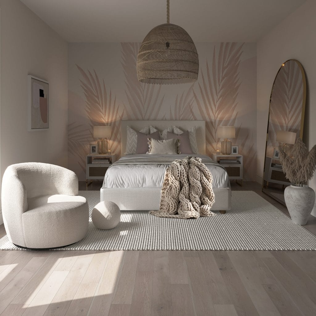 Neutral staged bedroom