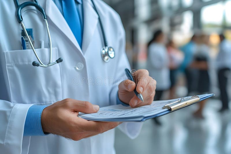 Lekarz zapisujący informacje na medycznym formularzu