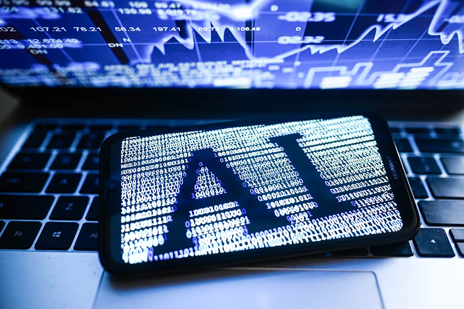 In this photo illustration  an Artificial Intelligence (AI)