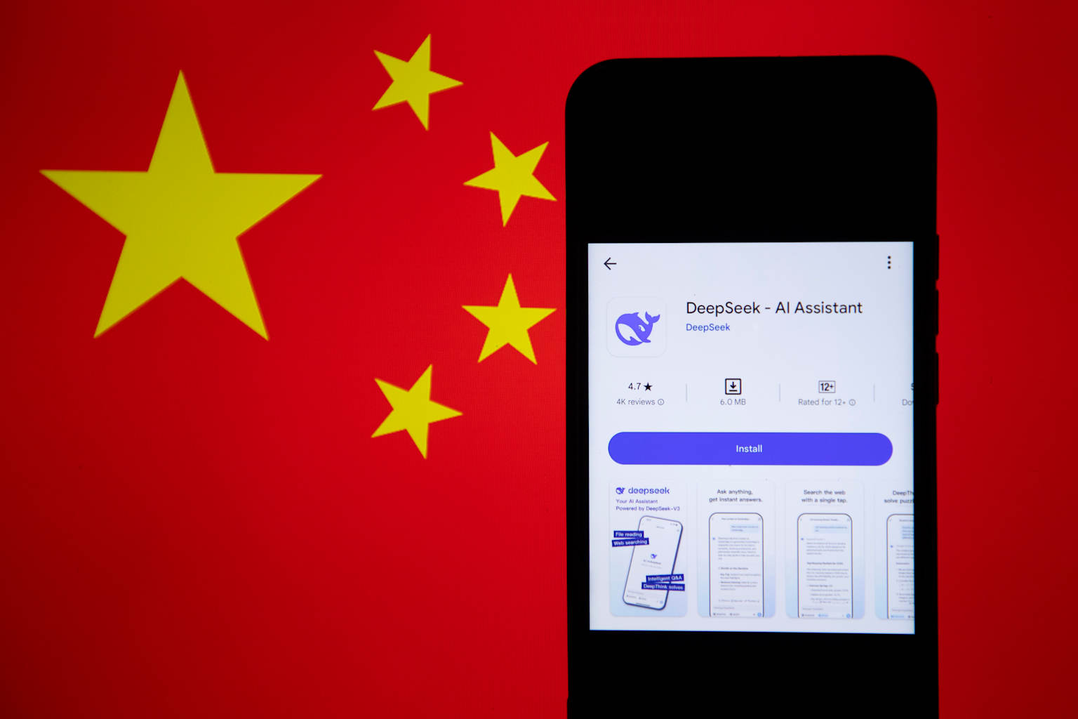In this photo illustration, the DeepSeek app is seen...