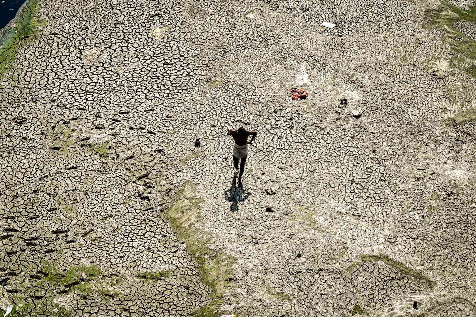 Deserted View Of Yamuna River In Delhi As Part Of Cleaning Process