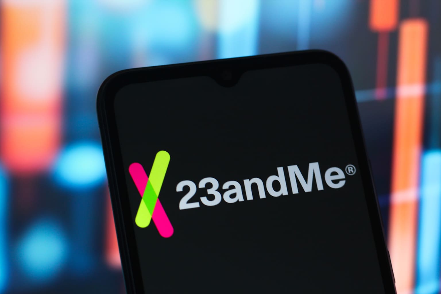 In this photo illustration, the 23andMe logo is seen...
