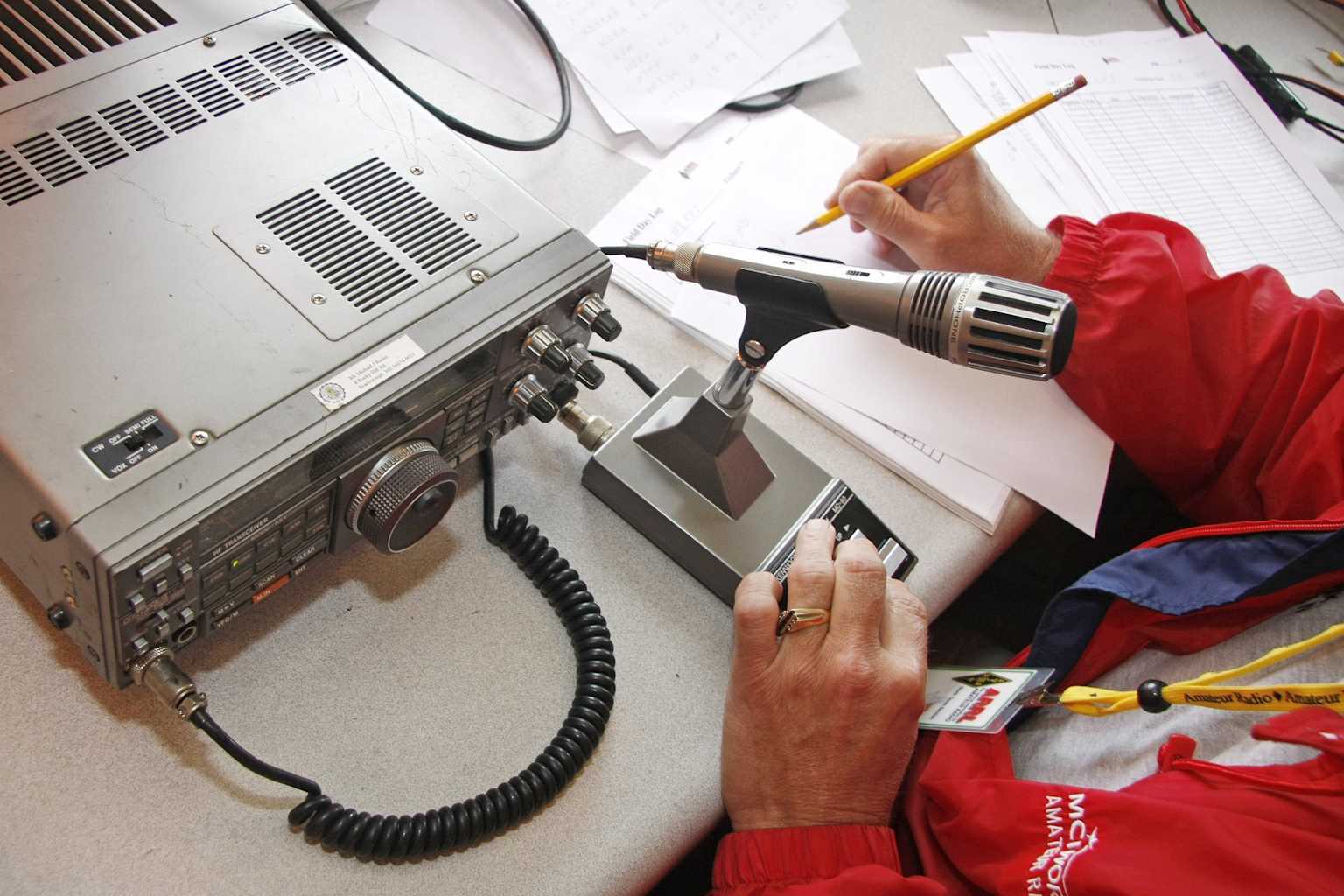 Ham radio operator Frank Krizan of Texas, who spends his summers in Scarborough with his wife, Nanc