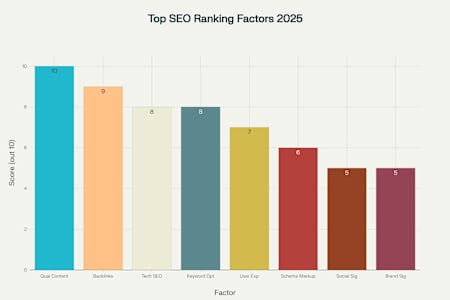 Top 8 SEO Ranking Factors for 2025 and Their Relative Importance