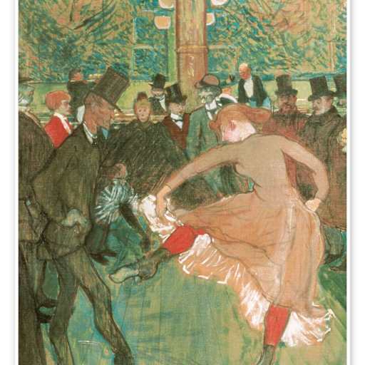 Dancing the Cancan print by Henri de Toulouse-Lautrec ...