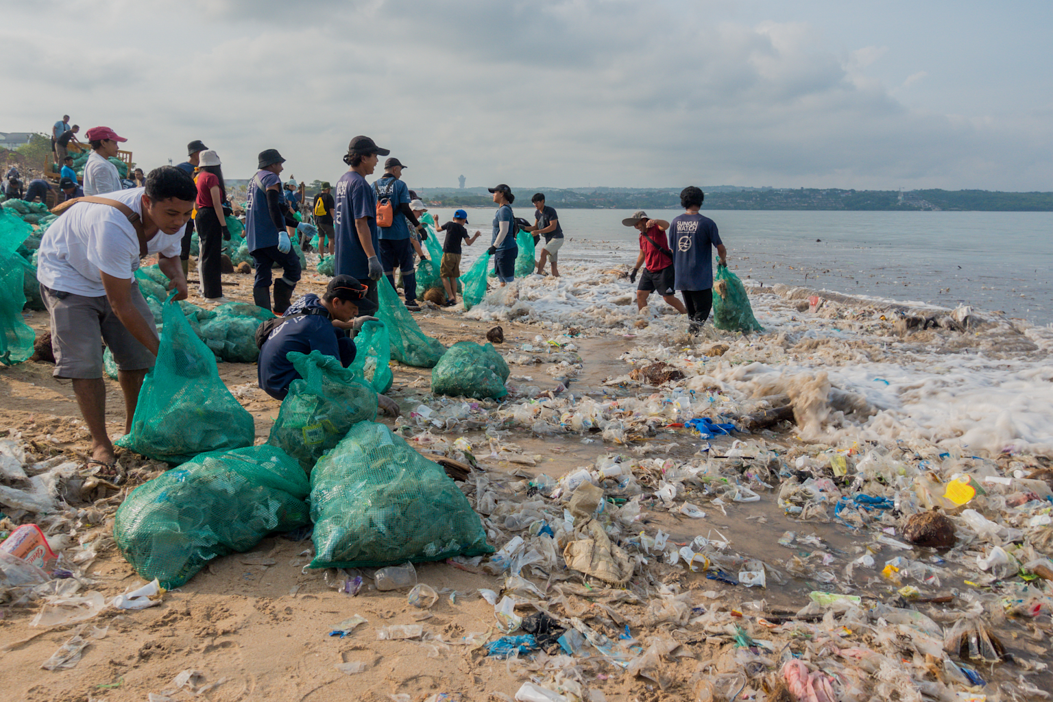 Bali Coastline Flooded With Debris, Tons Of Plastic Collected