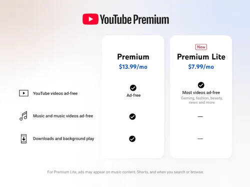 YouTube Premium Lite: Ad-Free Viewing for $7.99/Month ...