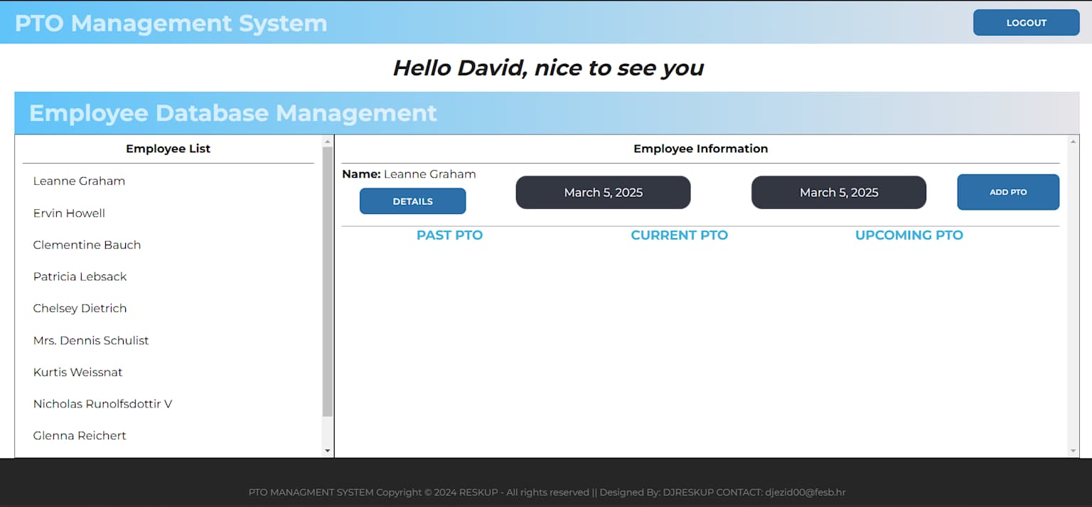 PTO Management System