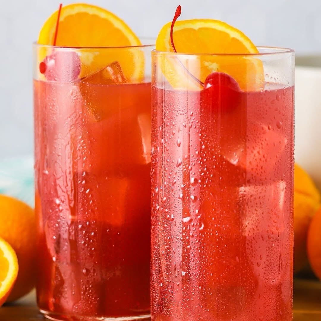 Orange cherry cocktails