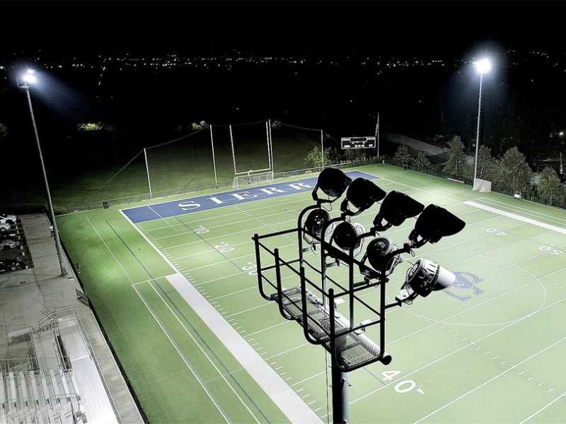 Well-lit sports facility for night matches