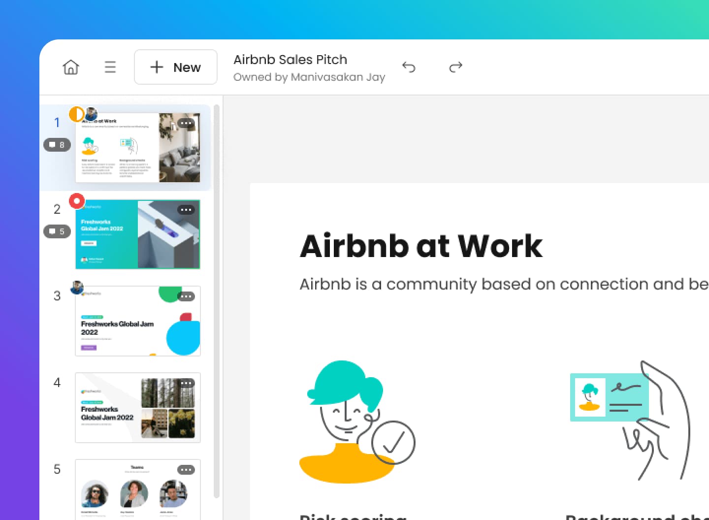 Gamma App Interface Displaying Presentation Templates