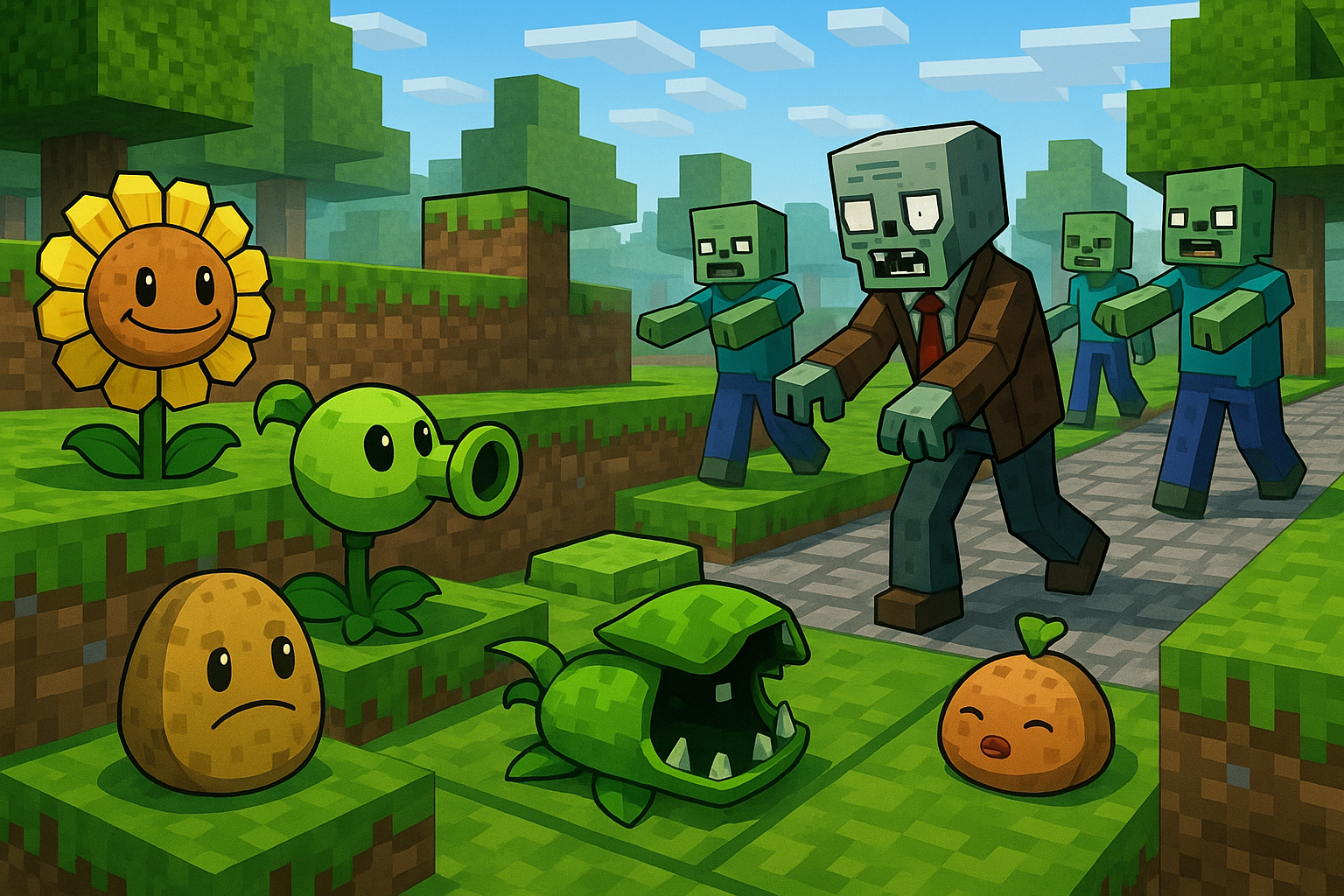 GitHub - 111222lhc/plants-vs-zombies-3d-game: 3D Plants vs Zombies web ...