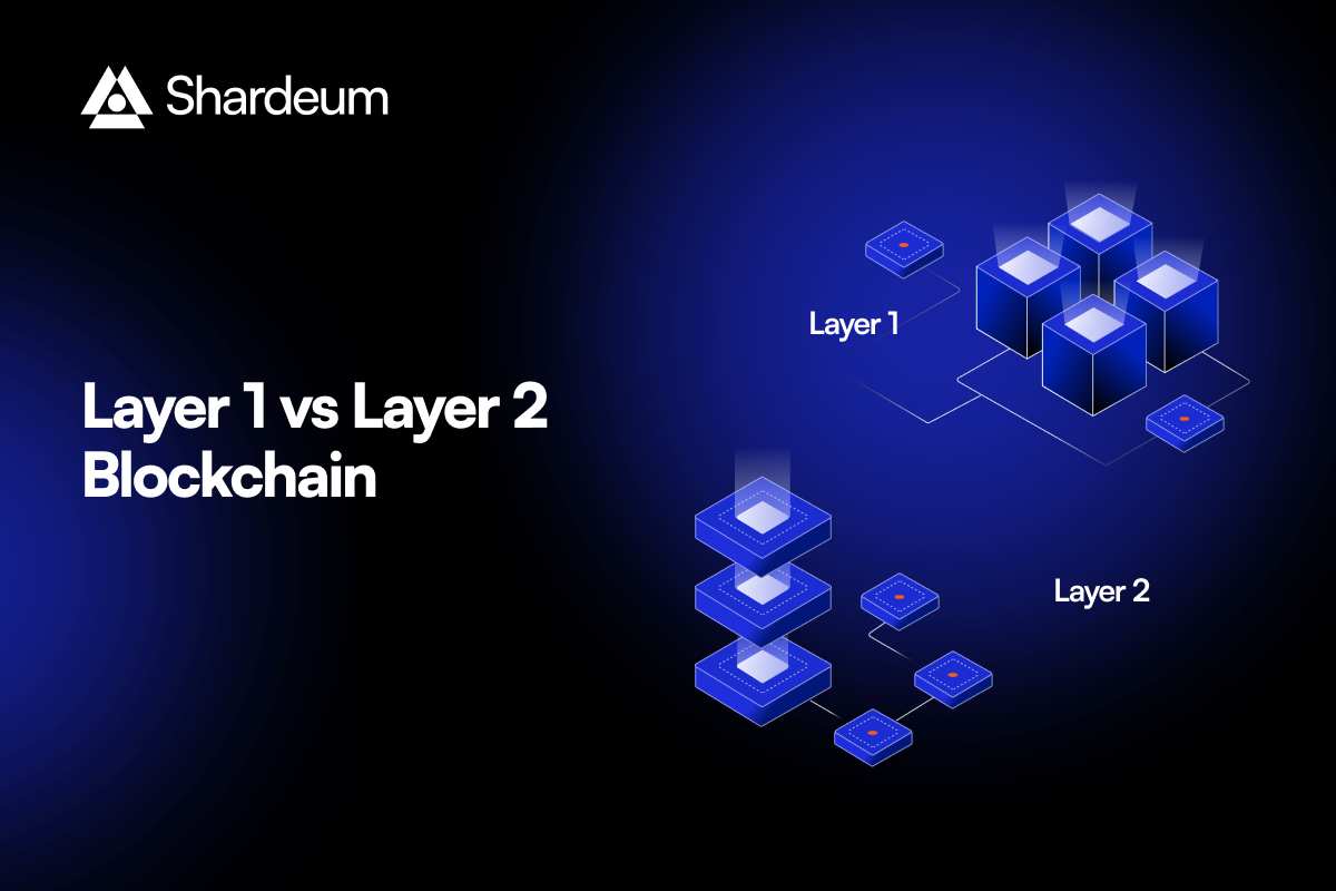 Visual comparison of Layer 1 and Layer 2 blockchain structures by Shardeum