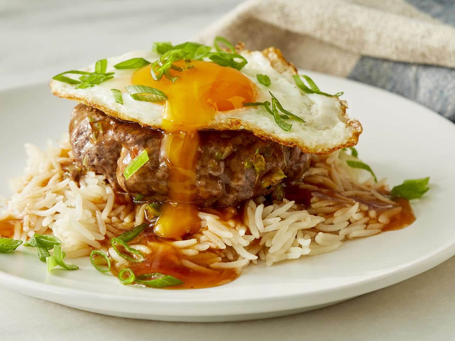 A delicious loco moco, a classic Hawaiian comfort food