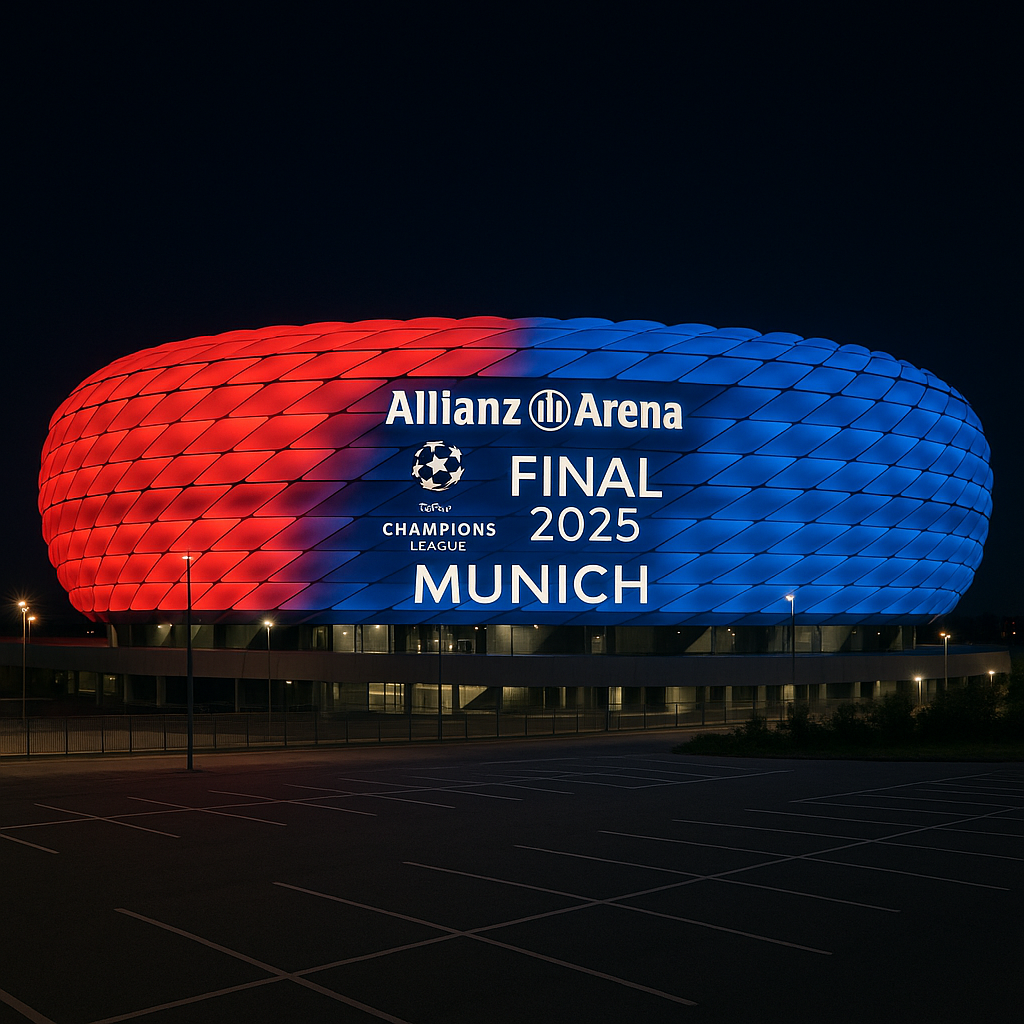 Finale de la ligue des champions 2025 : psg-inter milan - enjeux sportifs et dispositif de sécurité à paris L'Allianz Arena de Munich illumin\u00e9e pour la finale de la Ligue des Champions 2025 entre le PSG et l'Inter Milan
