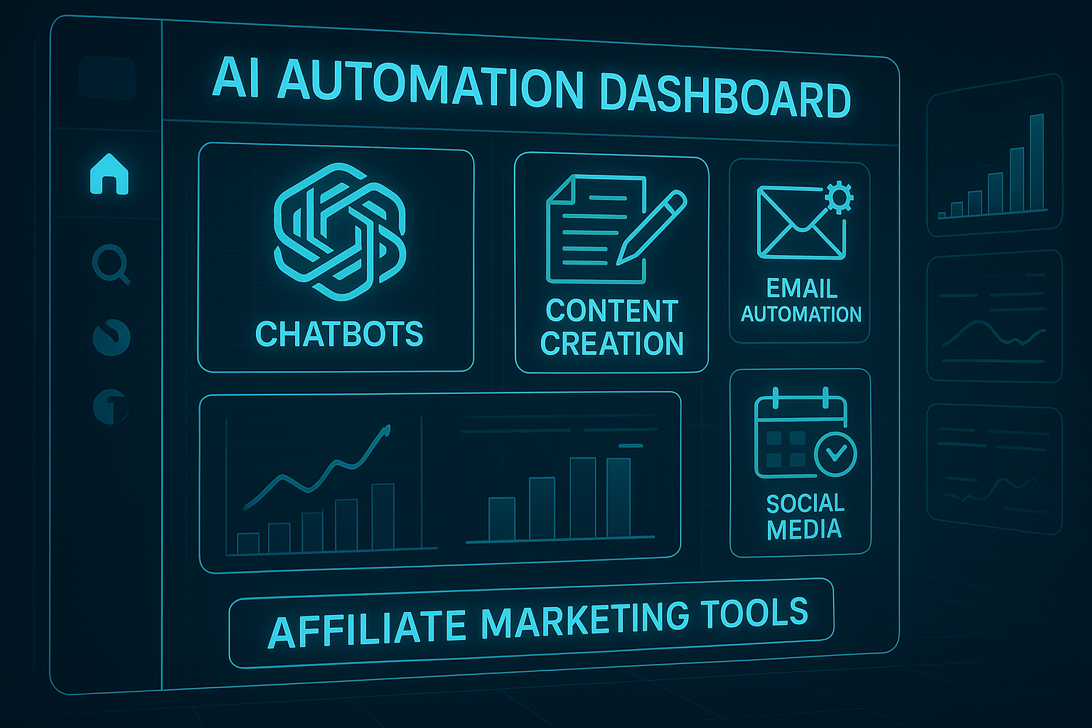 AI automation tools dashboard for affiliate marketing success