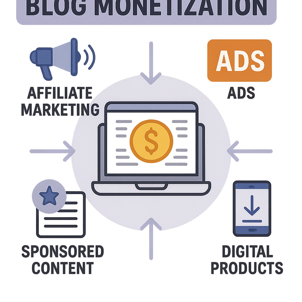Comprehensive blog monetization strategies infographic