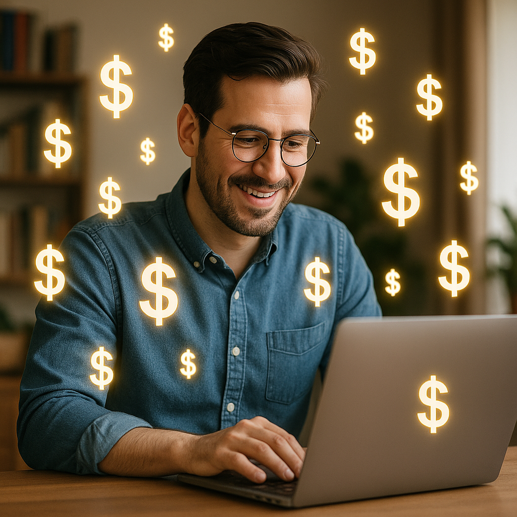 Blogger earning passive income from their blog