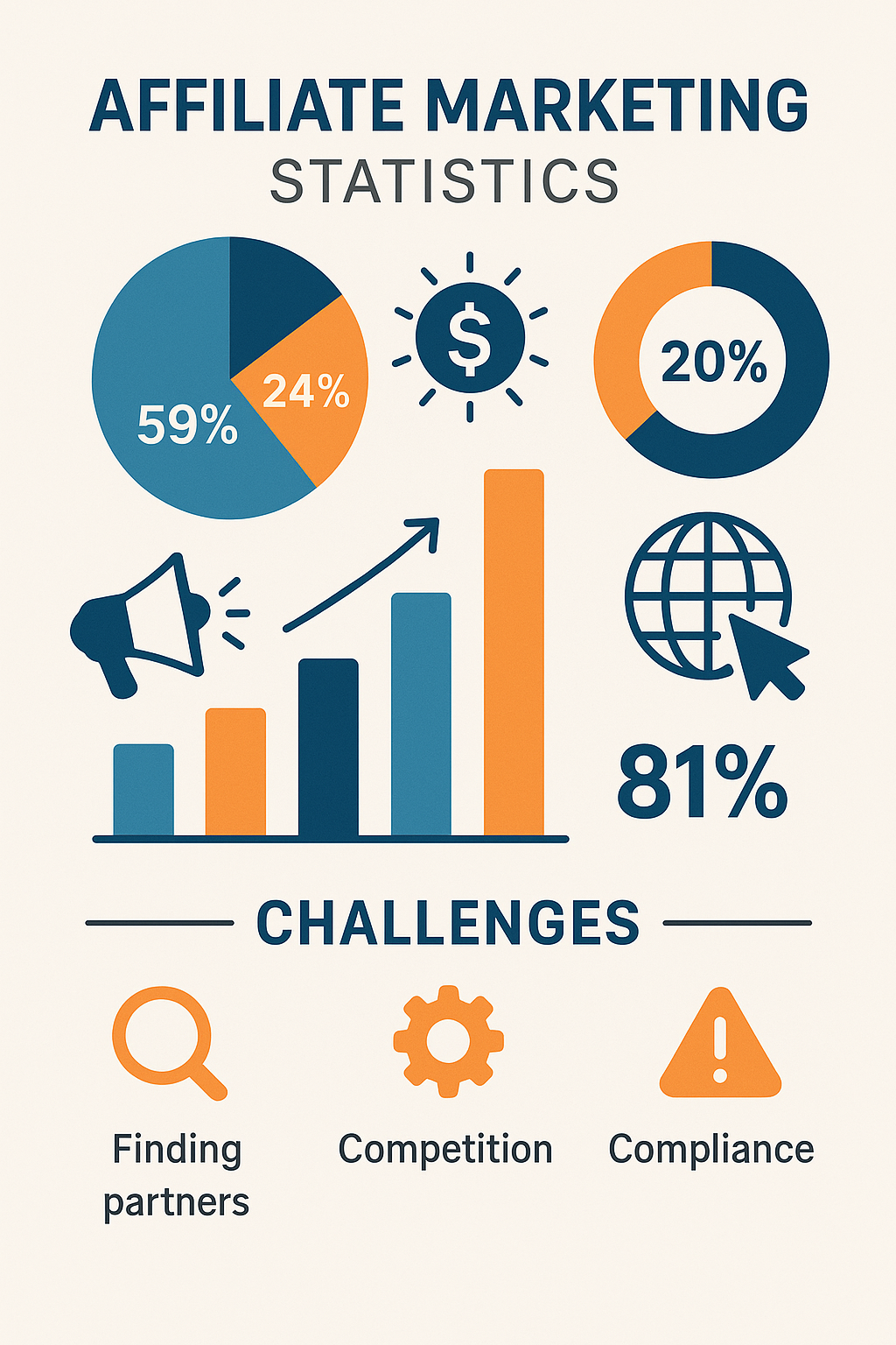 Comprehensive affiliate marketing statistics infographic