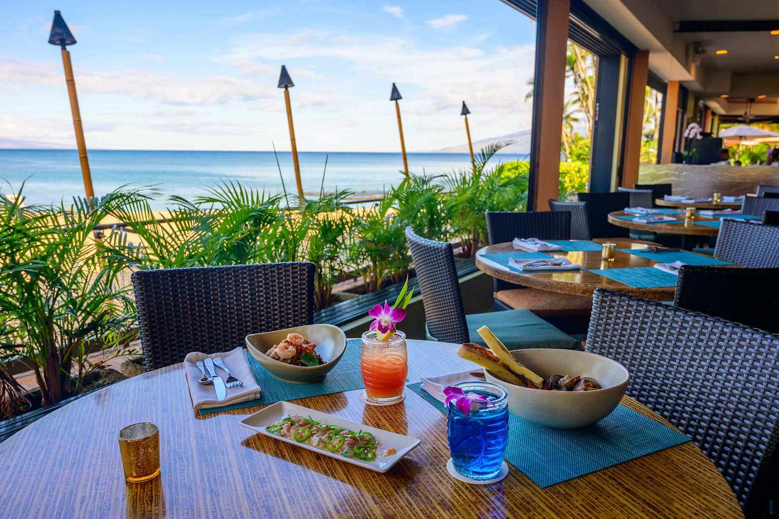 Table at Sea House Restaurant with ocean view