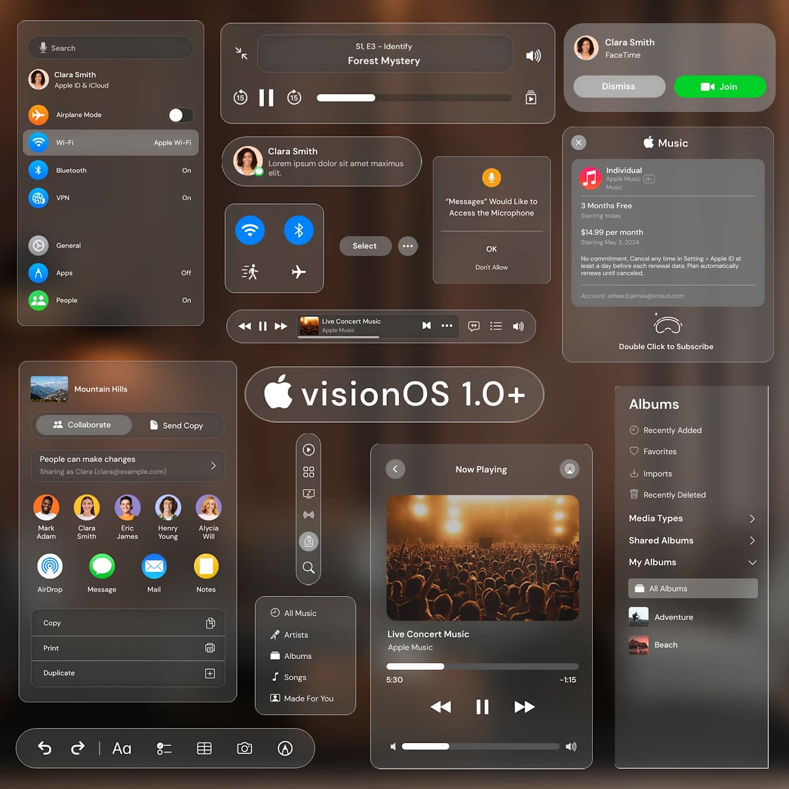 A Mockup Displaying the VisionOS 1.0+ Interface