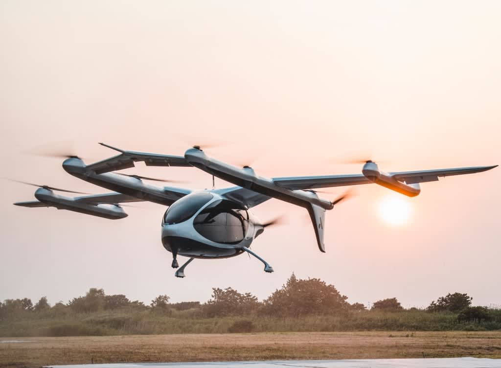 The Aerofugia AE200 eVTOL aircraft in flight