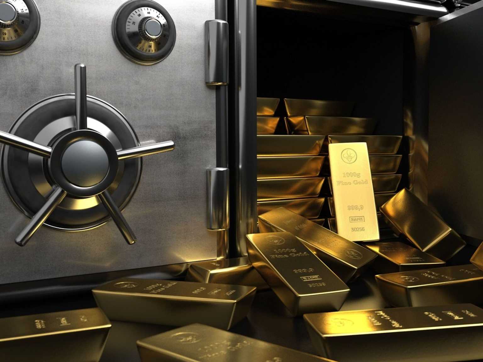 A vault brimming with gold bars, representing secure assets and valuable reserves