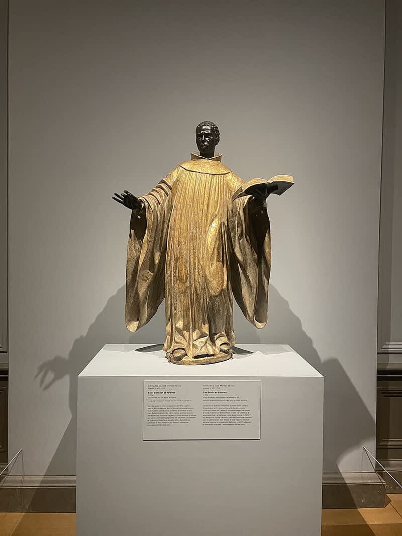 Statue of Saint Benedict of Palermo dressed as a Franciscan friar
